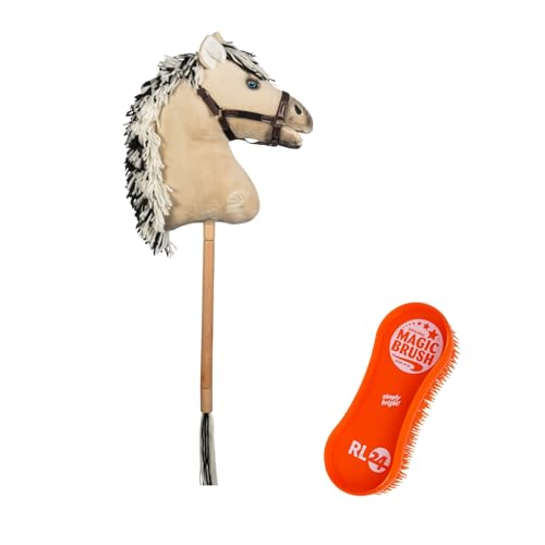 RL24 HKM - Hobby Horse Premium Norweger – Steckenpferd mit Trense – Spielpferd aus Plüsch mit Holzstock & Langer Mähne – Stockpferd ohne Griffe & Rollen – Hobby Horse Pferde – Beige RL24 HKM - Hobby Horse Premium Norweger – Steckenpferd mit Trense – Spielpferd aus Plüsch mit Holzstock & Langer Mähne – Stockpferd ohne Griffe & Rollen – Hobby Horse Pferde – Beige von RL24