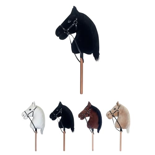 RL24 - Hobby Horse Pferde IRHFree Spirit von Imperial Riding – Steckenpferd – Spielpferd aus Plüsch m. Holzstock & kurzer Mähne – Stockpferd ohne Griffe & Rollen – Hobby Horsing – Schwarz von RL24