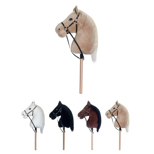 RL24 - Hobby Horse Pferde IRHFree Spirit von Imperial Riding – Steckenpferd – Spielpferd aus Plüsch mit Holzstock & kurzer Mähne – Stockpferd ohne Griffe & Rollen – Hobby Horsing – Beige von RL24