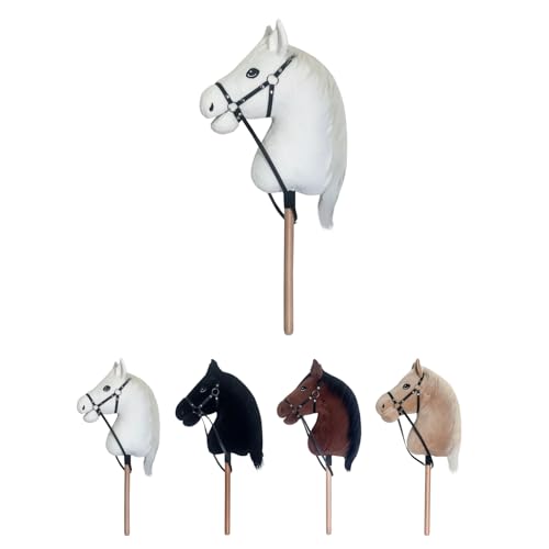 RL24 - Hobby Horse Pferde IRHFree Spirit von Imperial Riding – Steckenpferd – Spielpferd aus Plüsch mit Holzstock & kurzer Mähne – Stockpferd ohne Griffe & Rollen – Hobby Horsing – Weiß von RL24