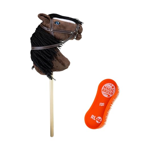 RL24 - Hobby Horse – Steckenpferd mit Trense – Spielpferd aus Plüsch mit Holzstock & Langer Mähne – Stockpferd ohne Griffe & Rollen – Hobby Horse Pferde – Braun RL24 - Hobby Horse – Steckenpferd mit Trense – Spielpferd aus Plüsch mit Holzstock & Langer Mähne – Stockpferd ohne Griffe & Rollen – Hobby Horse Pferde – Braun von RL24