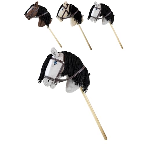 RL24 - Hobby Horse – Steckenpferd mit Trense – Spielpferd aus Plüsch mit Holzstock & Langer Mähne – Stockpferd ohne Griffe & Rollen – Hobby Horse Pferde – Grau RL24 - Hobby Horse – Steckenpferd mit Trense – Spielpferd aus Plüsch mit Holzstock & Langer Mähne – Stockpferd ohne Griffe & Rollen – Hobby Horse Pferde – Grau von RL24
