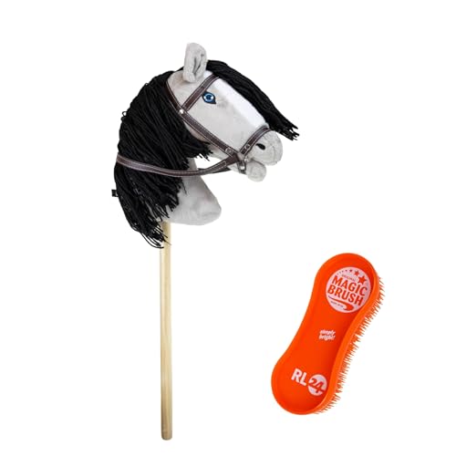 RL24 - Hobby Horse – Steckenpferd mit Trense – Spielpferd aus Plüsch mit Holzstock & Langer Mähne – Stockpferd ohne Griffe & Rollen – Hobby Horse Pferde – Grau RL24 - Hobby Horse – Steckenpferd mit Trense – Spielpferd aus Plüsch mit Holzstock & Langer Mähne – Stockpferd ohne Griffe & Rollen – Hobby Horse Pferde – Grau von RL24