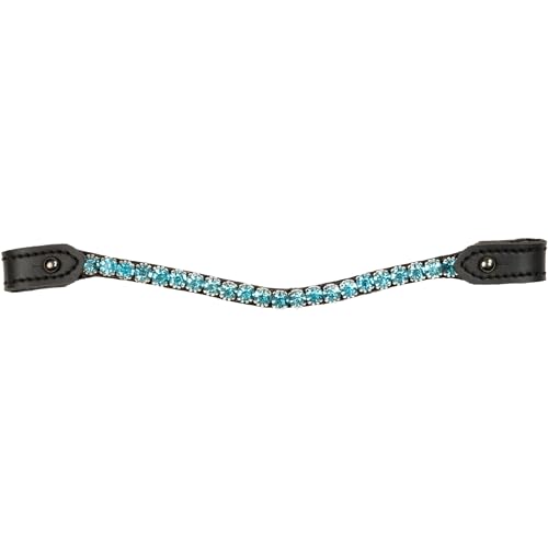 RL24 - Spielzeugstirnband von My Hobby Horse – Steckenpferd Stirnband – Stirnriemen mit glänzenden Steinen– Zaumzeuganbau mit Druckknöpfen – passend für Spielzeugtrense – Blau von RL24