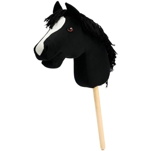 RL24 – Steckenpferd Caballo von My Hobby Horse – Spielpferd aus Plüsch mit Holzstock & kurzer Mähne – Stockpferd ohne Griffe & Rollen – Zubehör erhältlich – Hobby Horsing – Schwarz von RL24