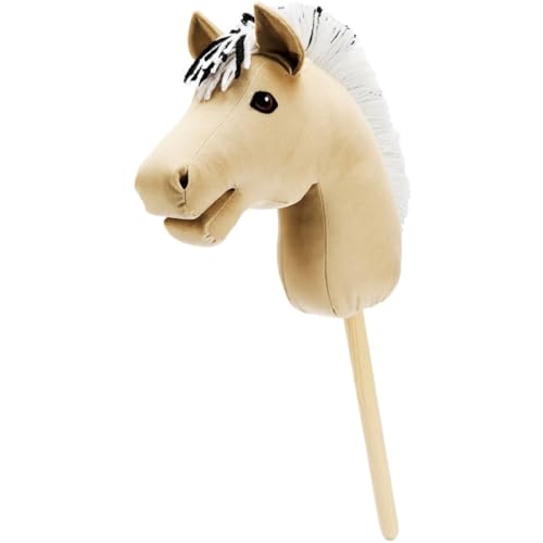 RL24 – Steckenpferd Fjord von My Hobby Horse – Spielpferd aus Plüsch mit Holzstock & kurzer Mähne – Stockpferd ohne Griffe & Rollen – Zubehör erhältlich – Hobby Horsing – Beige von RL24