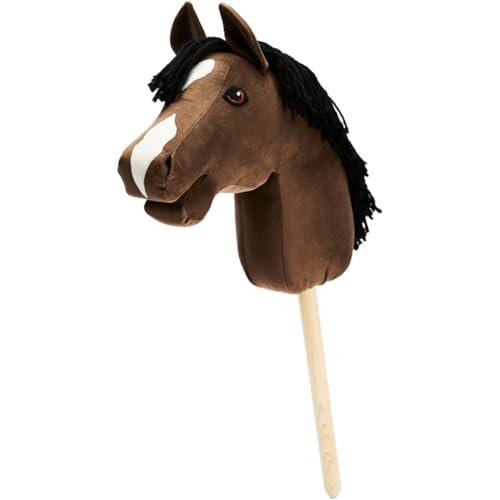 RL24 – Steckenpferd Junior von My Hobby Horse – Spielpferd aus Plüsch mit Holzstock & kurzer Mähne – Stockpferd ohne Griffe & Rollen – Zubehör erhältlich – Hobby Horsing – Braun von RL24