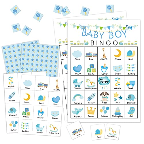 Baby Boy Bingo Spiel 24 Spieler Bingo Spiel für Babyparty Party Spiele Geschlecht Enthüllung Party Blau Baby Shower Spiel Empfang Aktivität Supplies - 003 Baby Boy Bingo Spiel 24 Spieler Bingo Spiel für Babyparty Party Spiele Geschlecht Enthüllung Party Blau Baby Shower Spiel Empfang Aktivität Supplies - 003 von RLCNOT