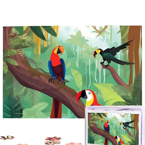 Ara und Tukan der Regenwälder Puzzles Personalisiertes Puzzle 1000 Teile Puzzle aus Fotos Bilderpuzzle für Erwachsene Familie (74,9 x 50 cm) von RLDOBOFE