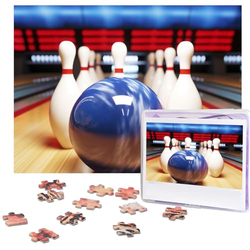 Bowling-Puzzles, 500 Teile, personalisierte Puzzles, Holz-Fotopuzzle für Erwachsene, Familie, Bilderpuzzle, Geschenke für Hochzeit, Geburtstag, Valentinstag, Geschenke, 51,8 x 38,1 cm von RLDOBOFE