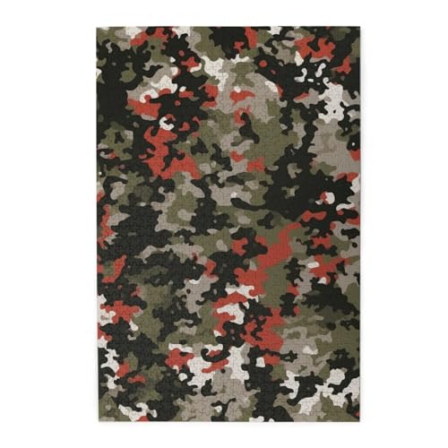 Camo Puzzles, 1000 Teile, personalisiertes Holz-Fotopuzzle für Erwachsene, Familien-Bilderpuzzle, Geschenke für Hochzeit, Geburtstag, Valentinstag, Geschenke (74,9 x 50 cm) von RLDOBOFE