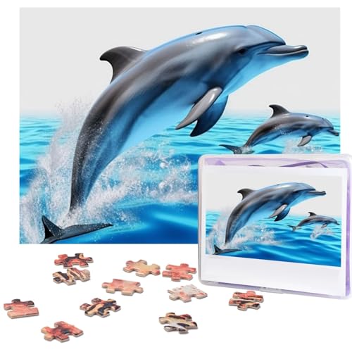 Einzigartiges 3D-Tier-Delfin-Puzzle, personalisiertes Puzzle, 500 Teile, Puzzles aus Fotos, Bilderpuzzle für Erwachsene und Familie (51,8 x 38,1 cm) von RLDOBOFE