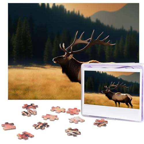 Elch in The Meadow Puzzles Personalized Puzzle 500 Pieces Jigsaw Puzzles from Photos Picture Puzzle for Adults Family (51.8 cm x 38.1 cm) von RLDOBOFE