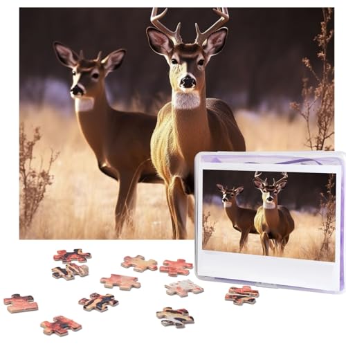 Free Deer Puzzles 500 Teile Personalisierte Puzzles Holz Fotopuzzle für Erwachsene Familie Bild Puzzle Geschenke für Hochzeit Geburtstag Valentinstag Geschenke 51,8 x 38,1 cm von RLDOBOFE