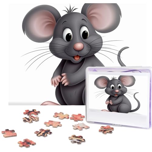 Graue Ratten-Puzzle, personalisiertes Puzzle, 500 Teile, Puzzles aus Fotos, Bilderpuzzle für Erwachsene und Familie (51,8 x 38,1 cm) von RLDOBOFE