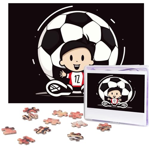 I Love Soccer Puzzles, 500 Teile, personalisierbar, Holz-Fotopuzzle für Erwachsene, Familie, Bilderpuzzle, Geschenke für Hochzeit, Geburtstag, Valentinstag, Geschenke, 51,8 x 38,1 cm von RLDOBOFE