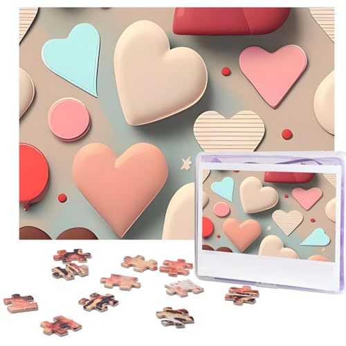 Liebesmuster-Puzzle, personalisiertes Puzzle, 500 Teile, Puzzles aus Fotos, Bilderpuzzle für Erwachsene und Familie (51,8 x 38,1 cm) von RLDOBOFE