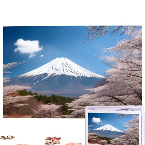 Mt. Fuji im Frühjahrspuzzle, personalisiertes Puzzle, 1000 Teile, Puzzles aus Fotos, Bilderpuzzle für Erwachsene und Familie (74,9 x 50 cm) von RLDOBOFE