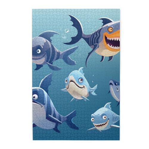 Ozeanfisch-Puzzle, 1000 Teile, personalisiertes Holz-Fotopuzzle für Erwachsene, Familien-Bilderpuzzle, Geschenke für Hochzeit, Geburtstag, Valentinstag, Geschenke (74,9 x 50 cm) von RLDOBOFE