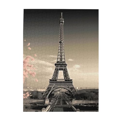 Paris Tower Puzzles 500 Teile Personalisierte Puzzles Holz Fotopuzzle für Erwachsene Familie Bild Puzzle Geschenke für Hochzeit Geburtstag Valentinstag Geschenke 38,1 x 51,8 cm von RLDOBOFE