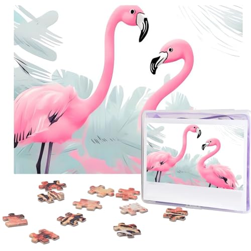 Pink Flamingo Puzzles Personalisiertes Puzzle 500 Teile Puzzle aus Fotos Bilderpuzzle für Erwachsene Familie (51,8 x 38,1 cm) von RLDOBOFE