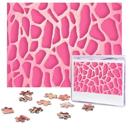 Pink Giraffe Texture Puzzles Personalisiertes Puzzle 500 Teile Puzzle aus Fotos Bilderpuzzle für Erwachsene Familie (51,8 x 38,1 cm) von RLDOBOFE