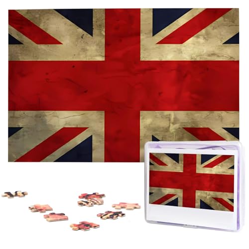 Puzzle mit britischer Flagge, 1000 Teile, personalisiertes Holz-Fotopuzzle für Erwachsene, Familien-Bilderpuzzle, Geschenke für Hochzeit, Geburtstag, Valentinstag, Geschenke (74,9 x 50 cm) von RLDOBOFE