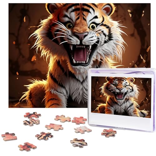 Puzzles, 500 Teile, Cartoon-Tiger-Puzzle, Holz-Fotopuzzle für Erwachsene, personalisiertes Bild, Puzzle, klassisches Puzzle für Familie, Hochzeit, Geburtstag, Valentinstag, Geschenke, 51,8 x 38,1 cm Puzzles, 500 Teile, Cartoon-Tiger-Puzzle, Holz-Fotopuzzle für Erwachsene, personalisiertes Bild, Puzzle, klassisches Puzzle für Familie, Hochzeit, Geburtstag, Valentinstag, Geschenke, 51,8 x 38,1 cm von RLDOBOFE