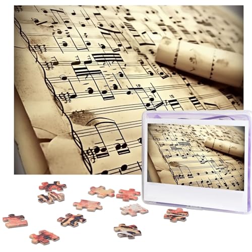 Puzzles, 500 Teile, Noten-Puzzle, Holz-Fotopuzzle für Erwachsene, personalisiertes Bild, Puzzle, klassisches Puzzle für Familie, Hochzeit, Geburtstag, Valentinstag, Geschenke, 51,8 x 38,1 cm Puzzles, 500 Teile, Noten-Puzzle, Holz-Fotopuzzle für Erwachsene, personalisiertes Bild, Puzzle, klassisches Puzzle für Familie, Hochzeit, Geburtstag, Valentinstag, Geschenke, 51,8 x 38,1 cm von RLDOBOFE