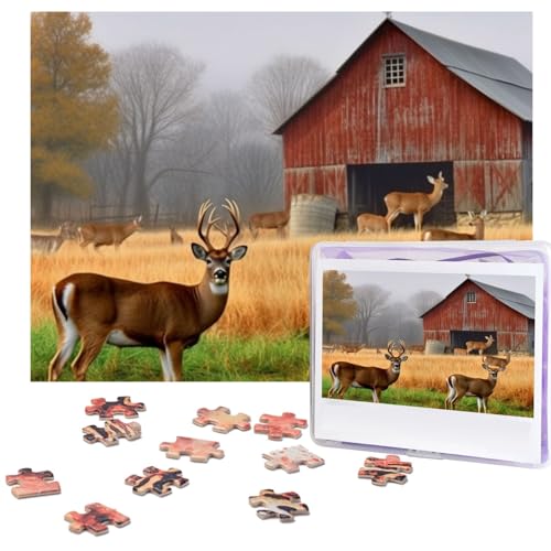 Puzzles 500 Teile Bauernhof mit Hirsch Puzzle Holz Fotopuzzle für Erwachsene Personalisiertes Bilderpuzzle Klassisches Puzzle für Familie Hochzeit Geburtstag Valentinstag Geschenke 51,8 x 38,1 cm Puzzles 500 Teile Bauernhof mit Hirsch Puzzle Holz Fotopuzzle für Erwachsene Personalisiertes Bilderpuzzle Klassisches Puzzle für Familie Hochzeit Geburtstag Valentinstag Geschenke 51,8 x 38,1 cm von RLDOBOFE