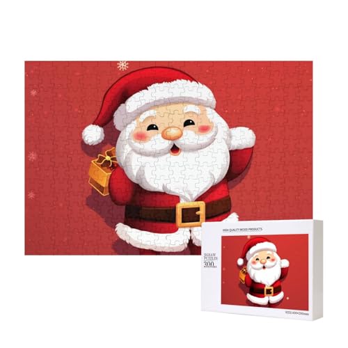 Puzzles 500 Teile Cartoon Weihnachtsmann Puzzle Holz Fotopuzzle für Erwachsene Personalisiertes Bilderpuzzle Klassisches Puzzle für Familie Hochzeit Geburtstag Valentinstag Geschenke 15,7 x 11 Zoll von RLDOBOFE
