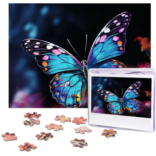 Puzzles 500 Teile Charmantes Schmetterlingspuzzle, Holz-Fotopuzzle für Erwachsene, personalisiertes Bild, Puzzle, klassisches Puzzle für Familie, Hochzeit, Geburtstag, Valentinstag, Geschenke, 51,8 x Puzzles 500 Teile Charmantes Schmetterlingspuzzle, Holz-Fotopuzzle für Erwachsene, personalisiertes Bild, Puzzle, klassisches Puzzle für Familie, Hochzeit, Geburtstag, Valentinstag, Geschenke, 51,8 x von RLDOBOFE