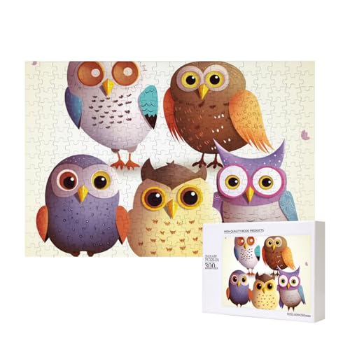Puzzles 500 Teile Eulen Vögel Puzzle Holz Fotopuzzle für Erwachsene Personalisiertes Bilderpuzzle Klassisches Puzzle für Familie Hochzeit Geburtstag Valentinstag Geschenke 15,7 x 11 Zoll von RLDOBOFE