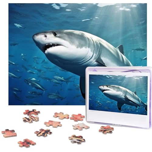 Puzzles 500 Teile Fisch im Unterwasser Puzzle Holz Fotopuzzle für Erwachsene Personalisiertes Bilderpuzzle Klassisches Puzzle für Familie Hochzeit Geburtstag Valentinstag Geschenke 51,8 x 38,1 cm von RLDOBOFE
