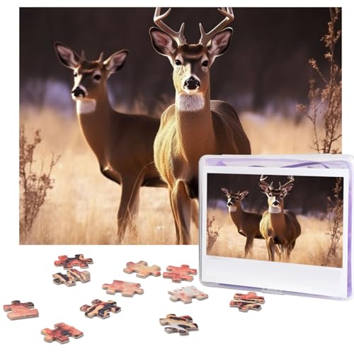 Puzzles 500 Teile Gratis Hirsch Puzzle Holz Fotopuzzle für Erwachsene Personalisiertes Bilderpuzzle Klassisches Puzzle für Familie Hochzeit Geburtstag Valentinstag Geschenke 51,8 x 38,1 cm von RLDOBOFE