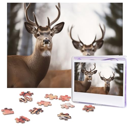 Puzzles 500 Teile Hirsch-Puzzles Holz-Fotopuzzle für Erwachsene, personalisiertes Bild, Puzzle, klassisches Puzzle für Familie, Hochzeit, Geburtstag, Valentinstag, Geschenke, 51,8 x 38,1 cm Puzzles 500 Teile Hirsch-Puzzles Holz-Fotopuzzle für Erwachsene, personalisiertes Bild, Puzzle, klassisches Puzzle für Familie, Hochzeit, Geburtstag, Valentinstag, Geschenke, 51,8 x 38,1 cm von RLDOBOFE