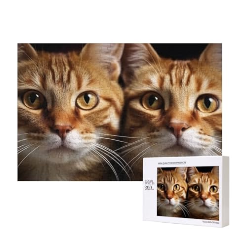 Puzzles 500 Teile Katzen Puzzle Holz Fotopuzzle für Erwachsene Personalisiertes Bilderpuzzle Klassisches Puzzle für Familie Hochzeit Geburtstag Valentinstag Geschenke 15,7 x 11 Zoll von RLDOBOFE