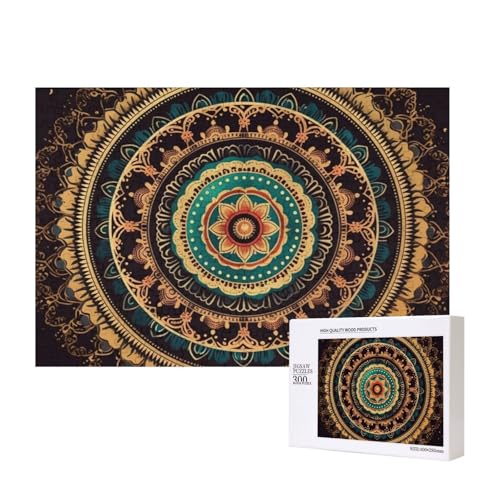Puzzles 500 Teile Mandala Puzzle Holz Fotopuzzle für Erwachsene Personalisiertes Bilderpuzzle Klassisches Puzzle für Familie Hochzeit Geburtstag Valentinstag Geschenke 15,7 x 11 Zoll von RLDOBOFE