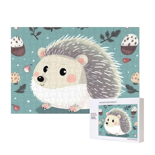 Puzzles 500 Teile Niedliche Cartoon-Igel-Puzzles Holz-Fotopuzzle für Erwachsene Personalisiertes Bilderpuzzle Klassisches Puzzle für Familie Hochzeit Geburtstag Valentinstag Geschenke von RLDOBOFE