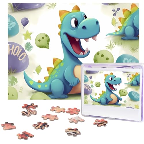Puzzles 500 Teile Niedliche Dinosaurier-Puzzles Holz-Fotopuzzle für Erwachsene, personalisiertes Bild, Puzzle, klassisches Puzzle für Familie, Hochzeit, Geburtstag, Valentinstag, Geschenke, 51,8 x Puzzles 500 Teile Niedliche Dinosaurier-Puzzles Holz-Fotopuzzle für Erwachsene, personalisiertes Bild, Puzzle, klassisches Puzzle für Familie, Hochzeit, Geburtstag, Valentinstag, Geschenke, 51,8 x von RLDOBOFE