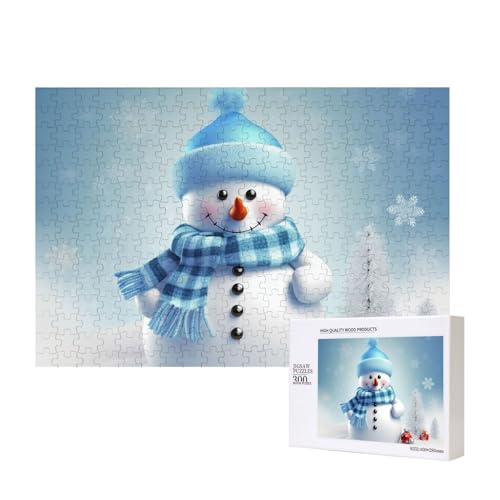 Puzzles 500 Teile Niedliche Schneemann-Puzzles Holz-Fotopuzzle für Erwachsene Personalisiertes Bilderpuzzle Klassisches Puzzle für Familie Hochzeit Geburtstag Valentinstag Geschenke 15,7 x 11 Zoll von RLDOBOFE