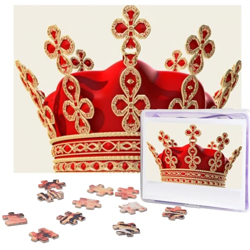 Puzzles 500 Teile Rote Krone, Holz-Fotopuzzle für Erwachsene, personalisiertes Bild, Puzzle, klassisches Puzzle für Familie, Hochzeit, Geburtstag, Valentinstag, Geschenke, 51,8 x 38,1 cm Puzzles 500 Teile Rote Krone, Holz-Fotopuzzle für Erwachsene, personalisiertes Bild, Puzzle, klassisches Puzzle für Familie, Hochzeit, Geburtstag, Valentinstag, Geschenke, 51,8 x 38,1 cm von RLDOBOFE