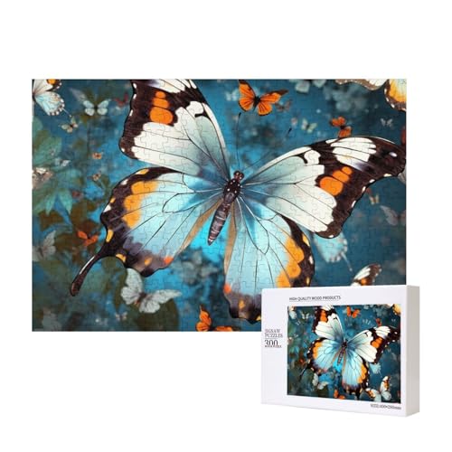 Puzzles 500 Teile Schöne Schmetterlinge Puzzle Holz Fotopuzzle für Erwachsene Personalisiertes Bilderpuzzle Klassisches Puzzle für Familie Hochzeit Geburtstag Valentinstag Geschenke 15,7 x 11 Zoll von RLDOBOFE