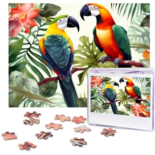 Puzzles 500 Teile Tukane, Papagei, Palme, Blätter, Puzzle, Holz-Fotopuzzle für Erwachsene, personalisiertes Bild, Puzzle, klassisches Puzzle für Familie, Hochzeit, Valentinstag, Geschenke, 51,8 x 38,1 Puzzles 500 Teile Tukane, Papagei, Palme, Blätter, Puzzle, Holz-Fotopuzzle für Erwachsene, personalisiertes Bild, Puzzle, klassisches Puzzle für Familie, Hochzeit, Valentinstag, Geschenke, 51,8 x 38,1 von RLDOBOFE