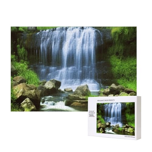Puzzles 500 Teile Wasserfall fließend Jigsaw Puzzles Holz Fotopuzzle für Erwachsene Personalisiertes Bilderpuzzle Klassisches Puzzle für Familie Hochzeit Geburtstag Geschenke 15,7 x 11 Zoll von RLDOBOFE