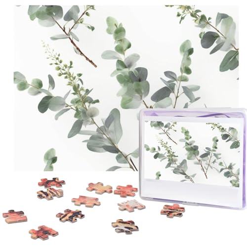 Puzzles 500 Teile Weiß Natur Grün Zweige Puzzle Holz Fotopuzzle für Erwachsene Personalisiertes Bilderpuzzle Klassisches Puzzle für Familie Hochzeit Valentinstag Geschenke 51,8 x 38,1 cm von RLDOBOFE