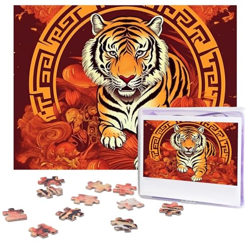 Puzzles 500 Teile Wohlstand im Jahr des Tigers, Holz-Fotopuzzle für Erwachsene, personalisiertes Bild, Puzzle, klassisches Puzzle für Familie, Hochzeit, Geburtstag, Geschenke, 51,8 x 38,1 cm Puzzles 500 Teile Wohlstand im Jahr des Tigers, Holz-Fotopuzzle für Erwachsene, personalisiertes Bild, Puzzle, klassisches Puzzle für Familie, Hochzeit, Geburtstag, Geschenke, 51,8 x 38,1 cm von RLDOBOFE