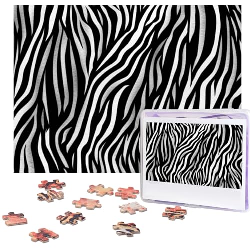 Puzzles 500 Teile Zebradruck Puzzle Holz Fotopuzzle für Erwachsene Personalisiertes Bilderpuzzle Klassisches Puzzle für Familie Hochzeit Geburtstag Valentinstag Geschenke 51,8 x 38,1 cm von RLDOBOFE