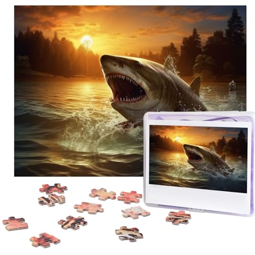 Puzzles 500 Teile in der Dämmerung Fisch-Puzzles Holz-Fotopuzzle für Erwachsene, personalisiertes Bild, Puzzle, klassisches Puzzle für Familie, Hochzeit, Geburtstag, Valentinstag, Geschenke, 51,8 x Puzzles 500 Teile in der Dämmerung Fisch-Puzzles Holz-Fotopuzzle für Erwachsene, personalisiertes Bild, Puzzle, klassisches Puzzle für Familie, Hochzeit, Geburtstag, Valentinstag, Geschenke, 51,8 x von RLDOBOFE