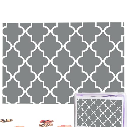 Quatrefoil Grey Puzzles Personalized Puzzle 1000 Pieces Jigsaw Puzzles from Photos Picture Puzzle for Adults Family (74.9 cmx 50.0 cm) von RLDOBOFE
